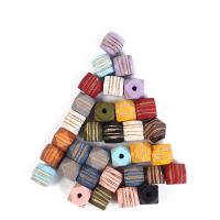 Printing Wood Beads, Polygon, DIY, mixed colors, 12mm 