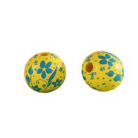 Printing Wood Beads, Schima Superba, Round, DIY 16mm 