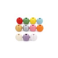 Painted Wood Beads, Schima Superba, Round, DIY 