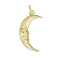 Brass Jewelry Pendants, Moon, gold color plated Approx 3mm 