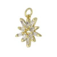 Cubic Zirconia Micro Pave Brass Pendant, Snowflake, gold color plated, micro pave cubic zirconia Approx 3mm 