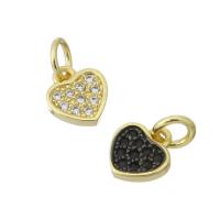 Cubic Zirconia Micro Pave Brass Pendant, Heart, gold color plated, micro pave cubic zirconia Approx 3mm 