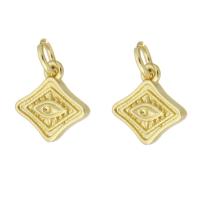 Brass Jewelry Pendants, Rhombus, gold color plated Approx 3mm 