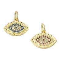 Cubic Zirconia Micro Pave Brass Pendant, Eye, gold color plated, micro pave cubic zirconia Approx 3.5mm 