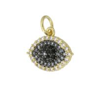 Cubic Zirconia Micro Pave Brass Pendant, Eye, gold color plated, micro pave cubic zirconia, black Approx .mm 