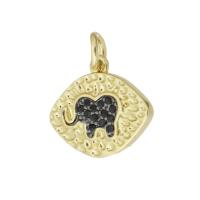 Cubic Zirconia Micro Pave Brass Pendant, gold color plated, micro pave cubic zirconia Approx 3mm 