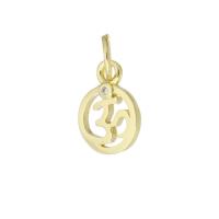 Cubic Zirconia Micro Pave Brass Pendant, gold color plated, micro pave cubic zirconia & hollow Approx 4mm 