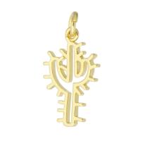 Brass Jewelry Pendants, Opuntia Stricta, gold color plated, hollow Approx 3mm 