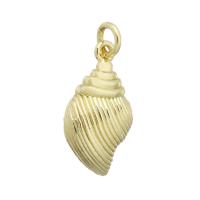 Brass Jewelry Pendants, Shell, gold color plated Approx 3mm 