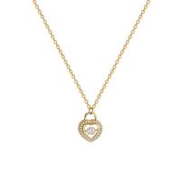 Collier de bijoux de titane, Acier titane, avec 2.4 chaînes de rallonge, Plaqué d'or, bijoux de mode & pavé de micro zircon & pour femme, doré, 11mm cm, Vendu par PC