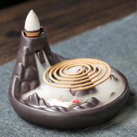 Incense Smoke Flow Backflow Holder Ceramic Incense Burner, Porcelain, handmade, for home and office & durable & multifunctional 