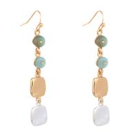 Gemstone Drop Earring, Zinc Alloy, with Natural Stone, gold color plated, fashion jewelry & for woman 