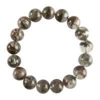 Green Phantom Quartz Bracelet, Round multi-colored .87 Inch 