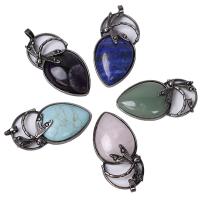 Gemstone Zinc Alloy Pendants, with Zinc Alloy, plated, DIY 