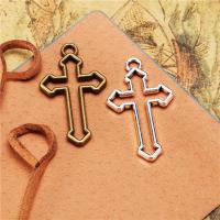 Zinc Alloy Cross Pendants, plated, DIY & hollow 