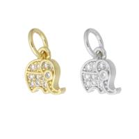 Cubic Zirconia Micro Pave Brass Pendant, Elephant, plated, micro pave cubic zirconia Approx 3mm 