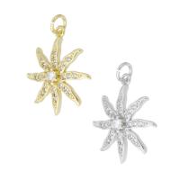 Cubic Zirconia Micro Pave Brass Pendant, Flower, plated, micro pave cubic zirconia Approx 3mm 