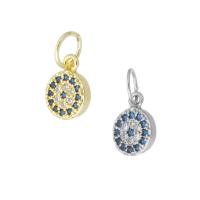 Cubic Zirconia Micro Pave Brass Pendant, Flat Round, plated, micro pave cubic zirconia Approx 4mm 