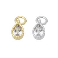 Cubic Zirconia Brass Pendants, Teardrop, plated, micro pave cubic zirconia Approx 3mm 