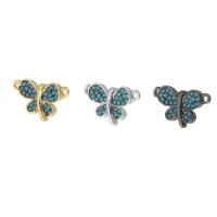 Cubic Zirconia Micro Pave Brass Connector, Butterfly, plated, micro pave cubic zirconia Approx 1mm 