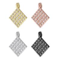 Cubic Zirconia Micro Pave Brass Pendant, Rhombus, plated, micro pave cubic zirconia Approx 0.5mm 