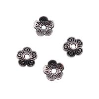 Zink Legierung Perlenkappen, Zinklegierung, Blume, silberfarben plattiert, DIY, Silberfarbe, 8x8x3mm, verkauft von PC