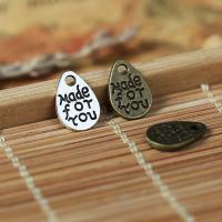 Zinc Alloy Jewelry Pendants, Teardrop, plated, DIY & with letter pattern 