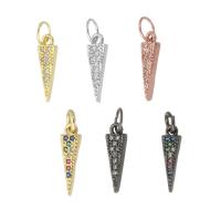 Cubic Zirconia Micro Pave Brass Pendant, Conical, plated, micro pave cubic zirconia Approx 3mm 