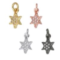 Cubic Zirconia Micro Pave Brass Pendant, Hexagram, plated, micro pave cubic zirconia Approx 2mm 