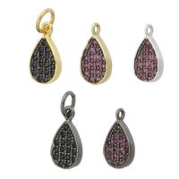 Cubic Zirconia Micro Pave Brass Pendant, Teardrop, plated, micro pave cubic zirconia Approx 3mm 