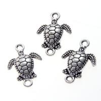 Animal Zinc Alloy Connector, Turtle, silver color 