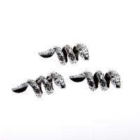 Zinc Alloy Cuff Finger Ring, Snake, for woman, silver color 