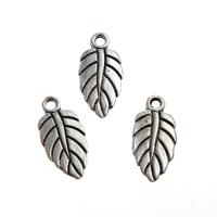 Zinc Alloy Leaf Pendants, silver color 