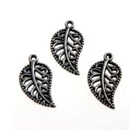 Zinc Alloy Leaf Pendants, silver color 