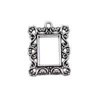 Zinc Alloy Jewelry Pendants, Square, plated 