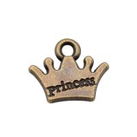 Zinc Alloy Crown Pendants, plated 13mm 