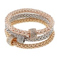 Zinc Alloy Rhinestone Bracelets, with Elastic Thread & Iron, Unisex & anti-fatigue & with rhinestone, mixed colors cm 