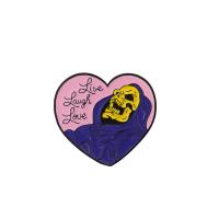 Enamel Brooch, Zinc Alloy, Heart, stoving varnish, Unisex, purple 