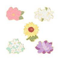 Enamel Brooch, Zinc Alloy, Flower, stoving varnish, Unisex mixed colors 