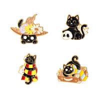 Enamel Brooch, Zinc Alloy, Cat, stoving varnish, Unisex mixed colors 