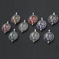 Gemstone Zinc Alloy Pendants, with Zinc Alloy 