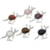 Gemstone Zinc Alloy Pendants, with Zinc Alloy, Kangaroo 