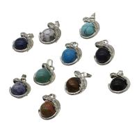 Gemstone Zinc Alloy Pendants, with Zinc Alloy 