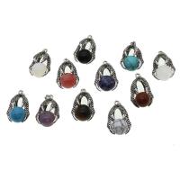 Gemstone Zinc Alloy Pendants, with Zinc Alloy 