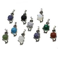 Gemstone Zinc Alloy Pendants, with Zinc Alloy 