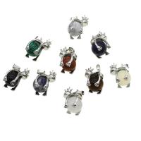 Gemstone Zinc Alloy Pendants, with Zinc Alloy 