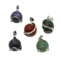 Gemstone Zinc Alloy Pendants, with Zinc Alloy 