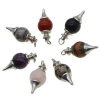 Gemstone Zinc Alloy Pendants, with Zinc Alloy 