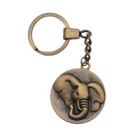 Fermoir porte clé en alliage de zinc, éléphant, Plaqué de couleur de bronze antique, Vintage & unisexe, 38mm, Vendu par PC