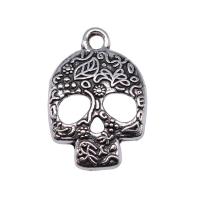 Colgantes de Aleación de Zinc en Forma Calavera, chapado en color de plata, Joyería, plateado, 24x16mm, Vendido por UD